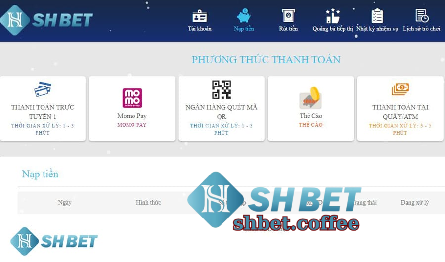 Các phương thức nạp tiền SHBET hiện nay